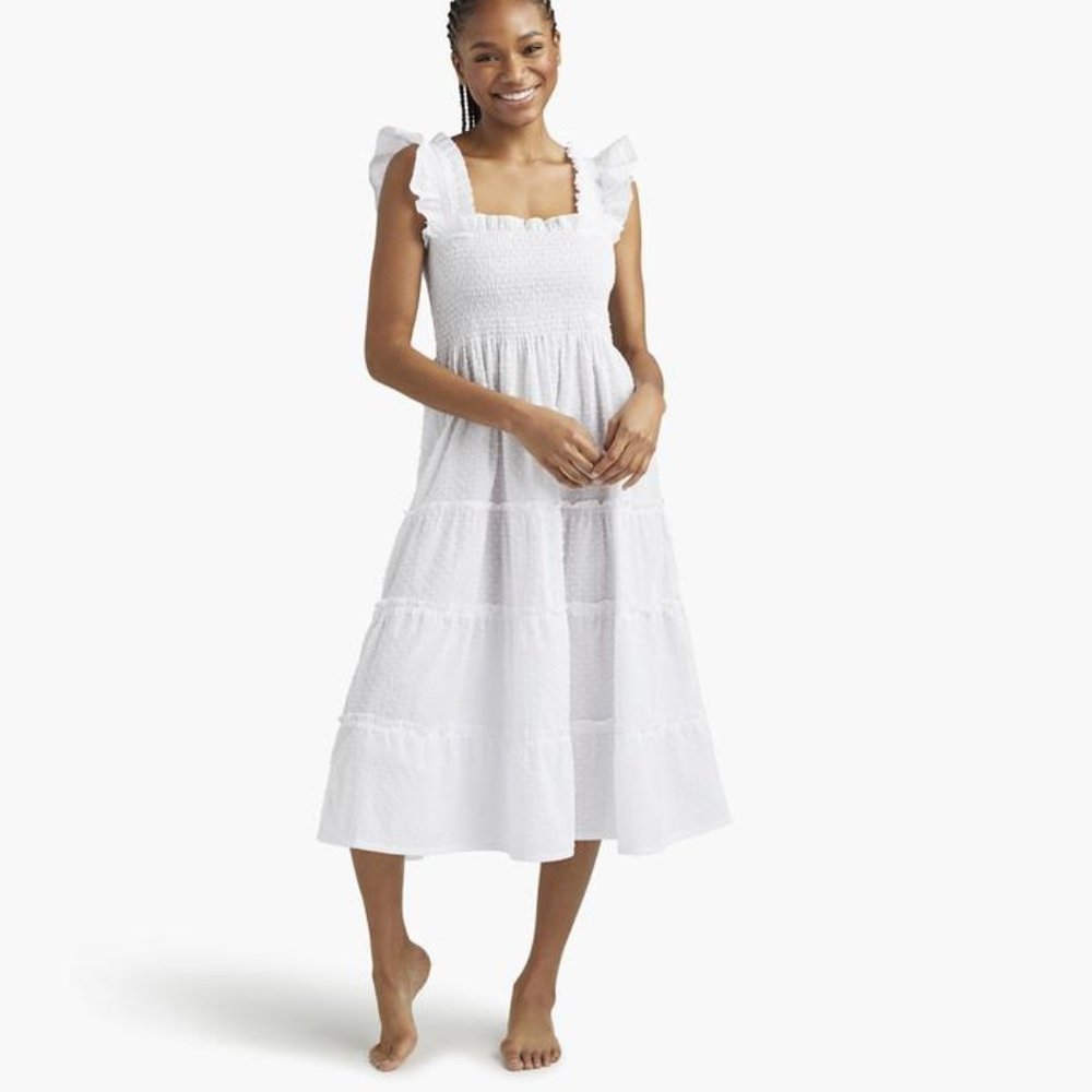 The Ellie Nap Dress in White Swiss Dot